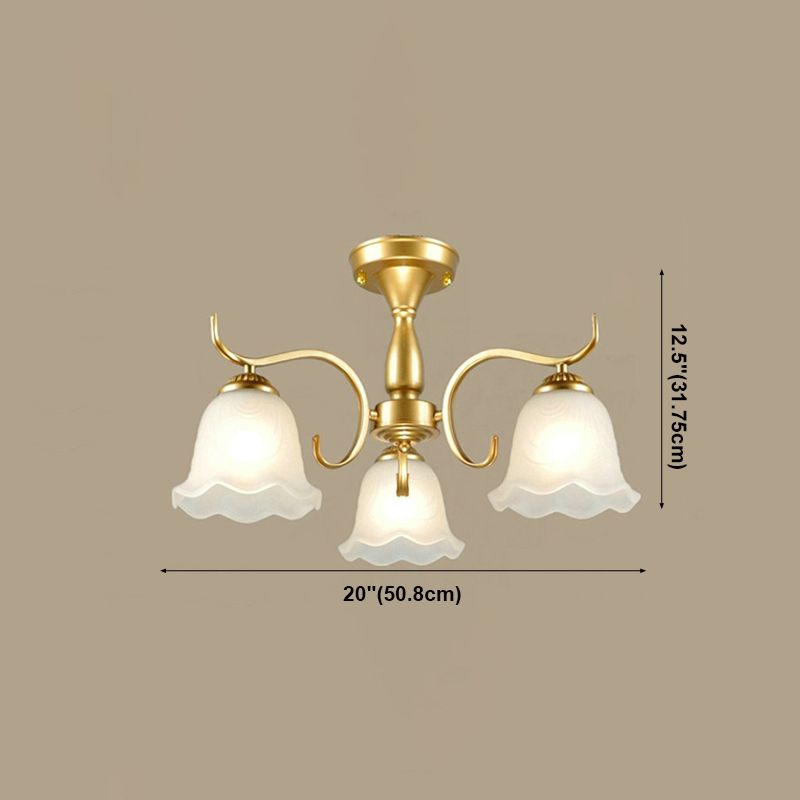 Household Ceiling Lamp Modern Flush Mount Light Fixture with Glass Shade