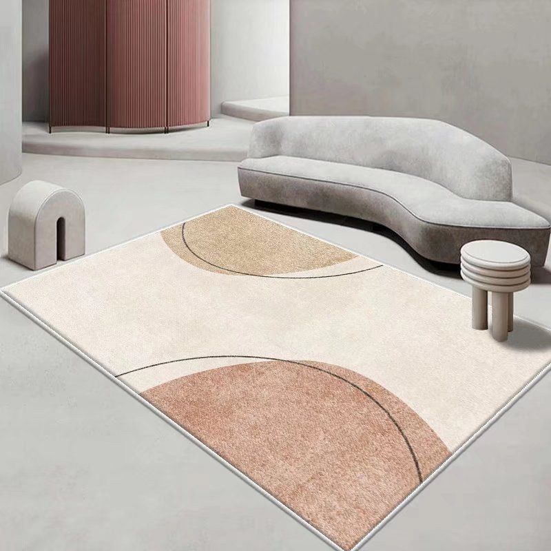 White Modern Rug Polyester Color Lump Rug Washable Rug for Drawing Room