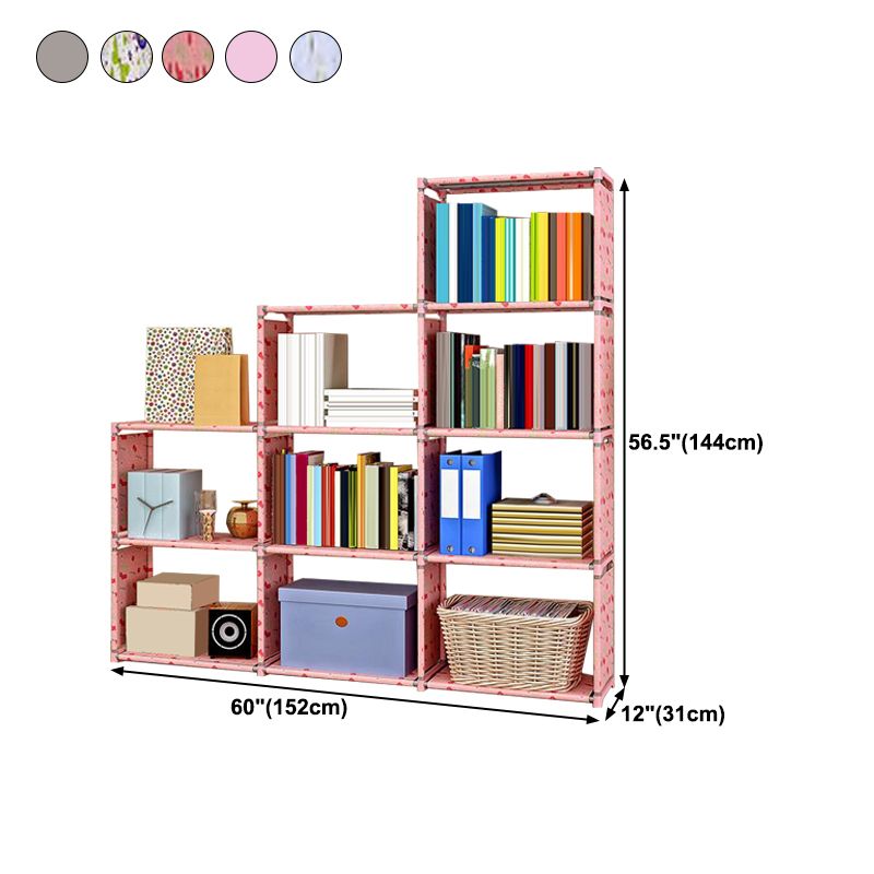 Contemporary Style Plastic Bookshelf Open Bookcase for Living Room