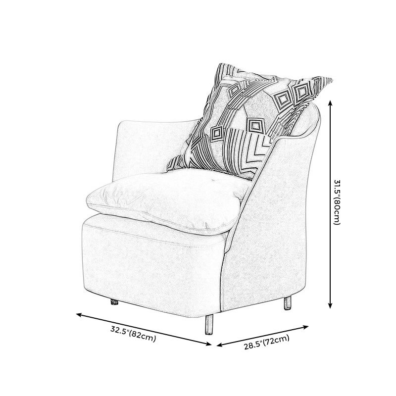 Stationäre Wohnzimmertuxedo Arm Standard zeitgenössisches Sofa -Chaise