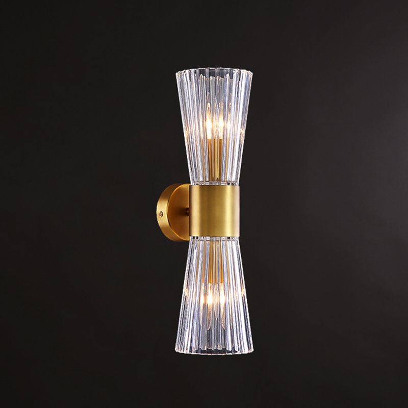 Stile moderno Style geometrico Sconcetto lampada con foglie di cristallo per la parete della camera da letto in oro
