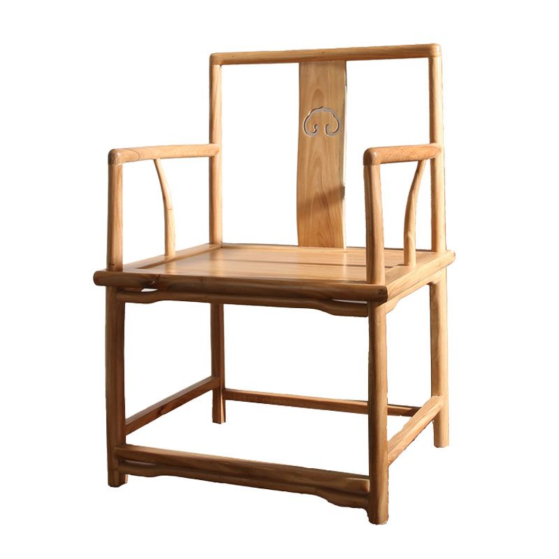 Traditional Style Dining Chairs Dining Arm Side Chair with Wooden Legs