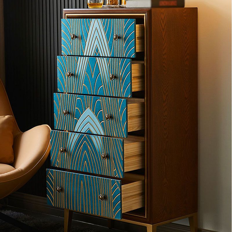 Luxurious Buffet Table Gold Frame Multi Drawer Dining Table for Living Room