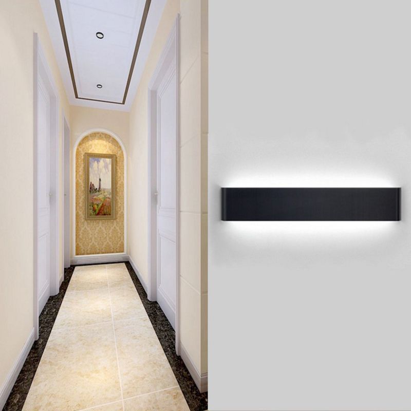 Linear Wall Lighting Modern Metal 1 Light Wall Sconces in Black