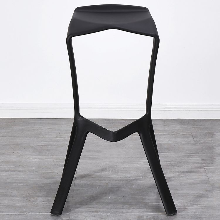 Contemporary Style Backless Plastic Stackable Bar Stool for Home