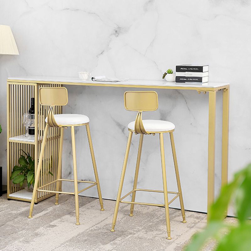 Faux Marble Rectangle Bistro Set Glam Style 1/3 Pieces Bar Height Bar Set