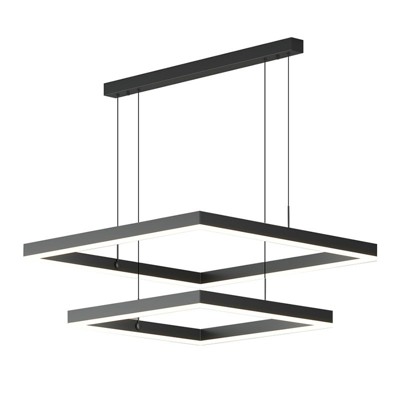 Moderne vierkante kroonluchter verlichtingsarmaturen Multi-tier hangende hanglampen