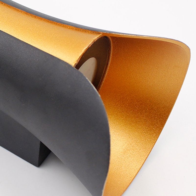 Curved Wall Light Lamp Sconce Modern Style Aluminum 2-Lights Black and Gold Wall Sconces