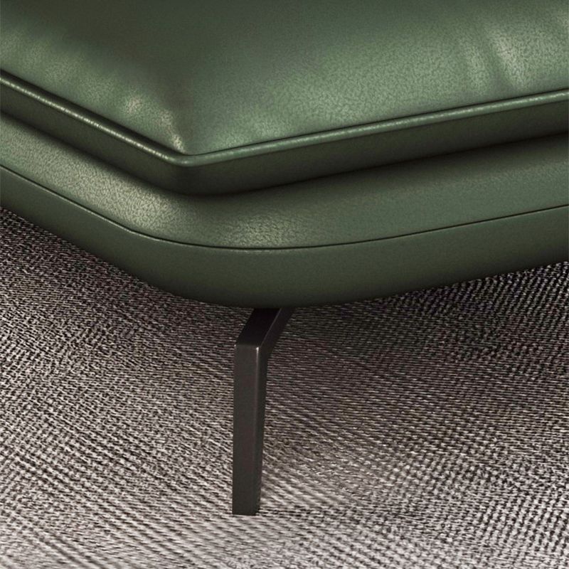 Pillow Arms Sofa in Green Modern Stain-Resistant Faux Leather L-Shape Sofa & Chaise