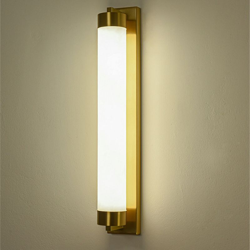 Chinese Brass Wall Light Gold LED Wall Sconce with Mica for Living Room