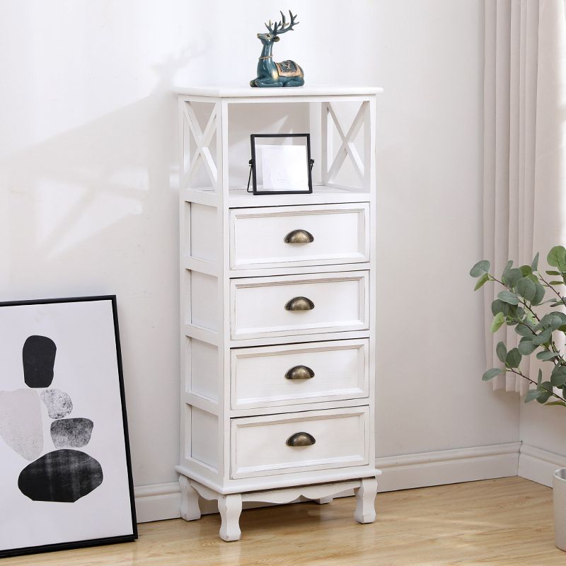 Coastal Storage Chest Solid Wood Dresser with 1/2/3/4 Drawers , 11.7 Inch Width