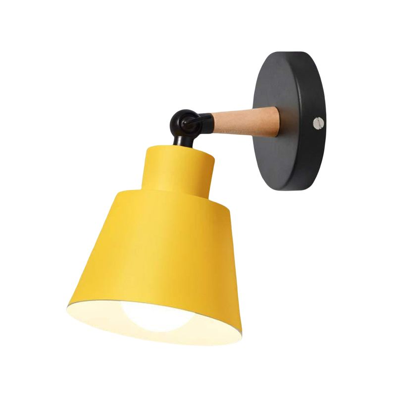 Contemporary Wood Wall Light Flush Mount Macaron Lighting for Living Room