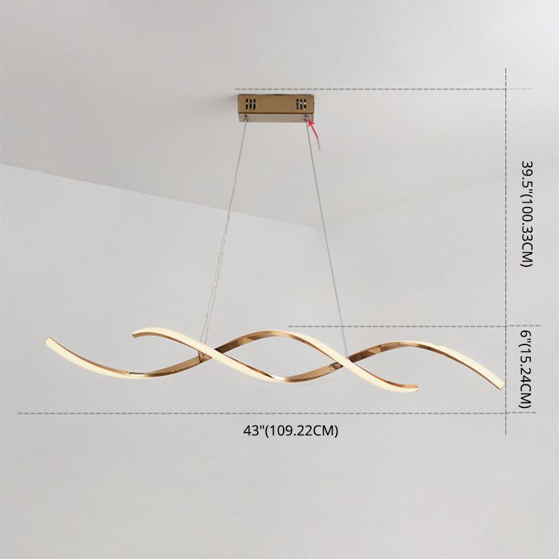 Lampada ad ondatura contemporanea lampada a sospensione in metallo Light per soggiorno