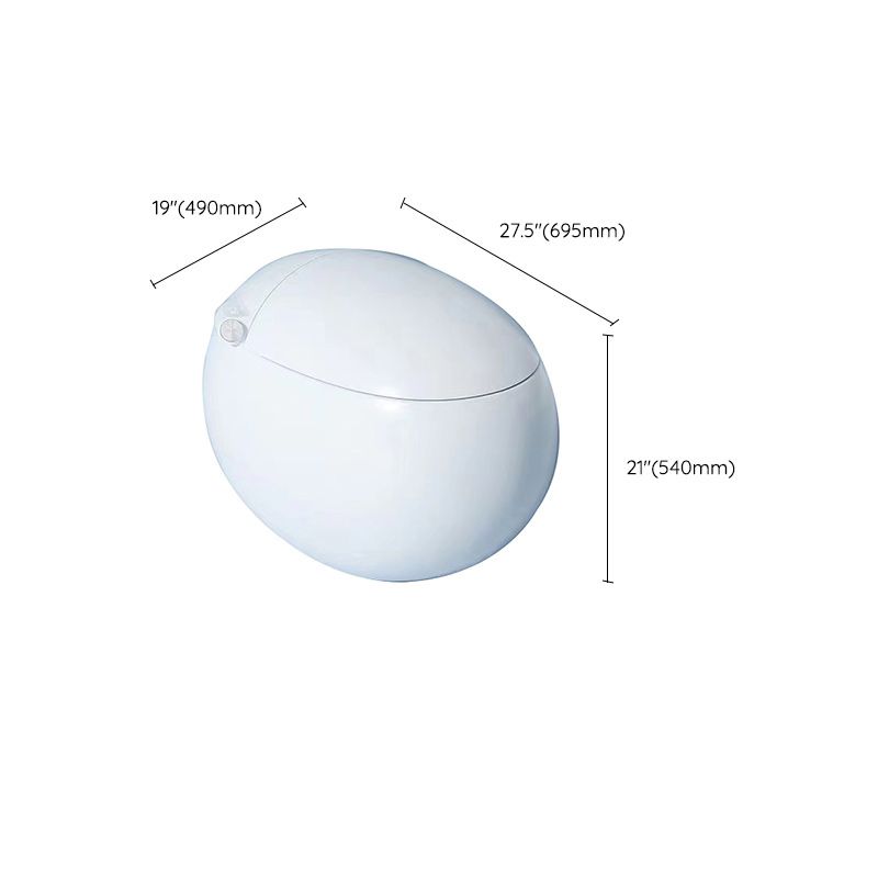 White Round Floor Mount Bidet Heated Seat Floor Standing Bidet