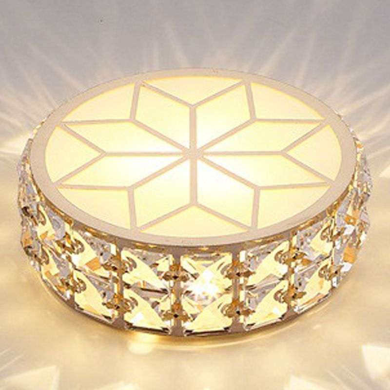 Modern Style Geometric Flush Mount Crystal Led Flush Mount with Hole 2-3.5'' Dia