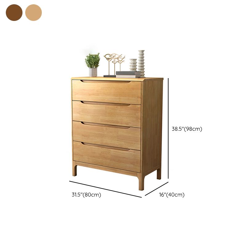 Rubber Wood Contemporary Chest Home Storage Chest with Drawers