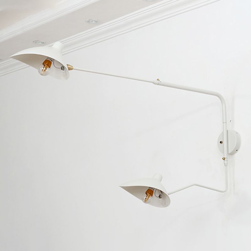 Modern Wall Sconce Linear Shape Reading Wall Light with Metal Shade in White for Bedroom