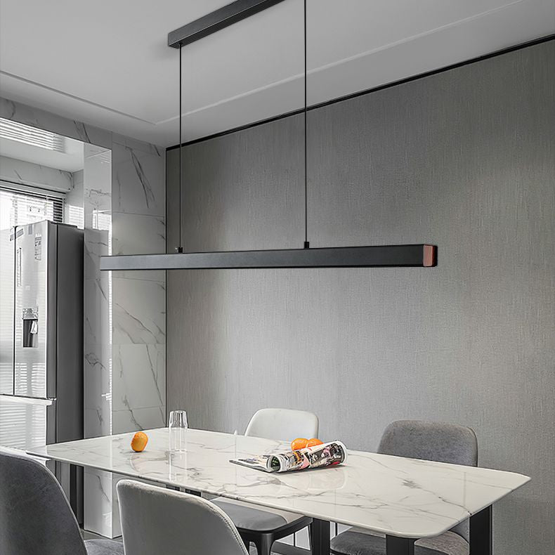 Modern Minimalism Linear Island Pendant Lighting LED Metal Island Ceiling Light for Dining Table