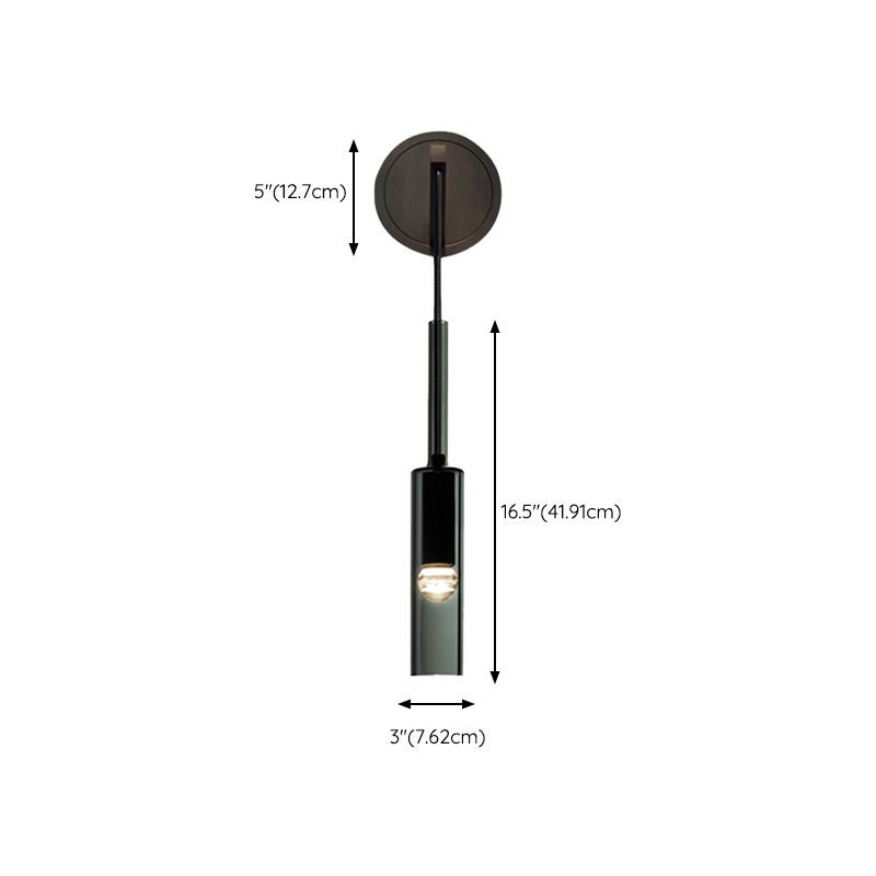 Modernism Wall Sconce Glass Wall Light Fixture in Black for Bedroom