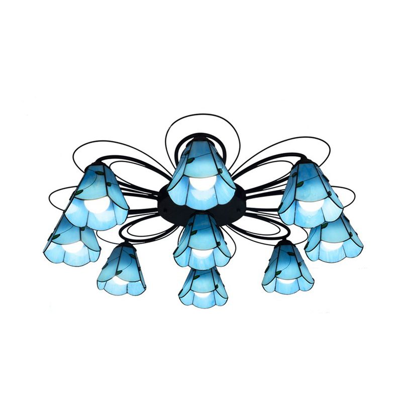 Kegel gebrandschilderd glas semi -spoelmontage