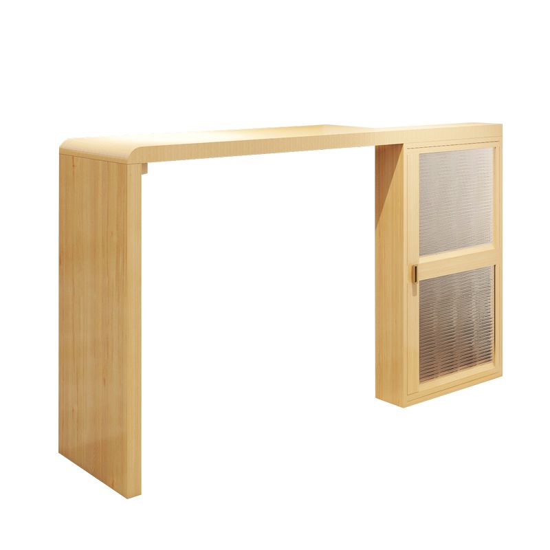 Glam 1/2 Pieces Bar Table Set Rectangle Wood Counter Table with Stools