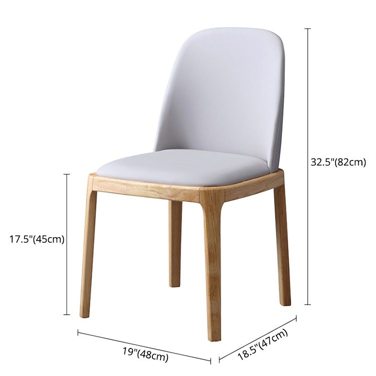 Chaise d'appoint scandinave avec dossier Parsons, chaise de salle à manger sans accoudoirs en bois