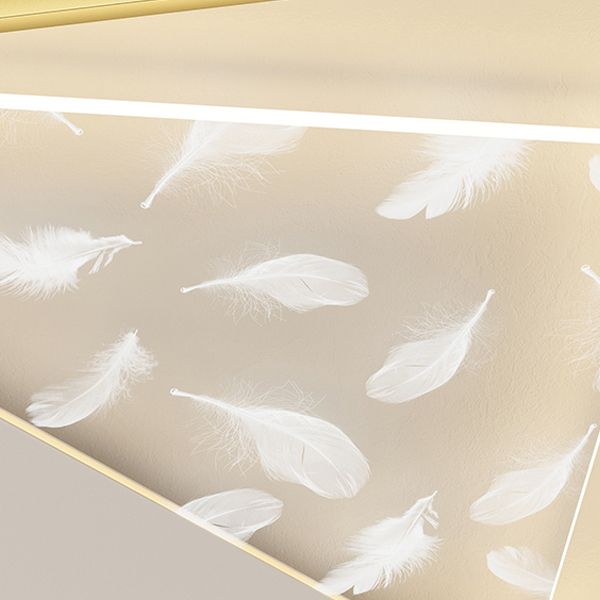 2 Light Square Ceiling Lamp Modern Style Metal Ceiling Lighting for Living Room