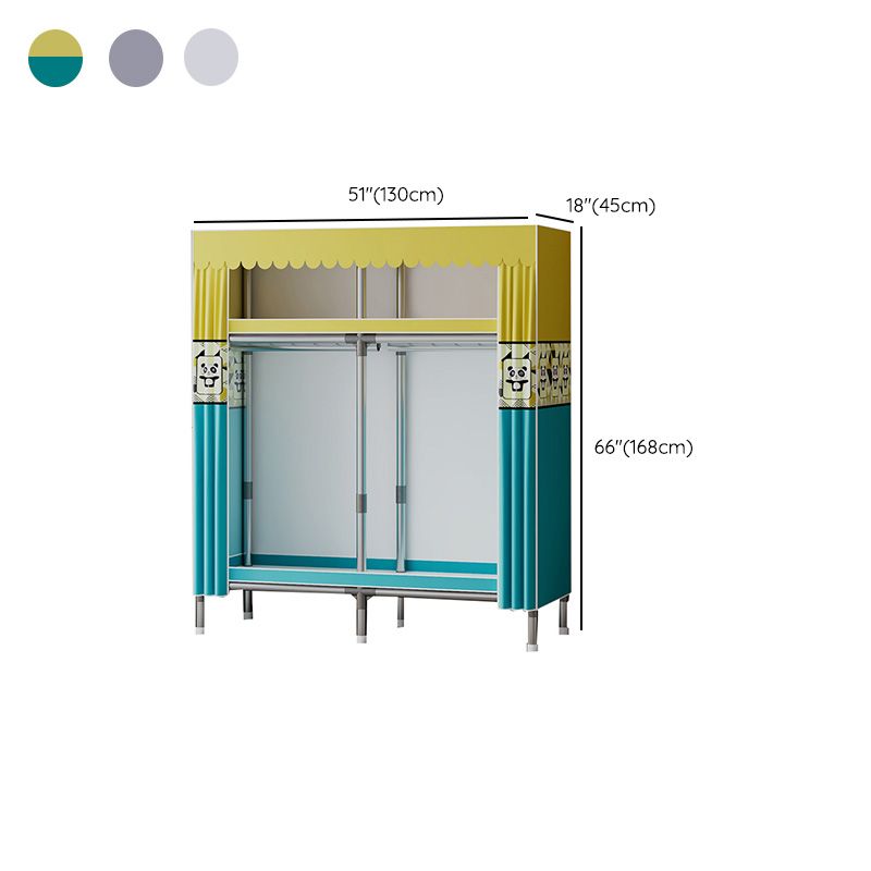 Metal Wardrobe Armoire with Shelves Contemporary Wardrobe Closet