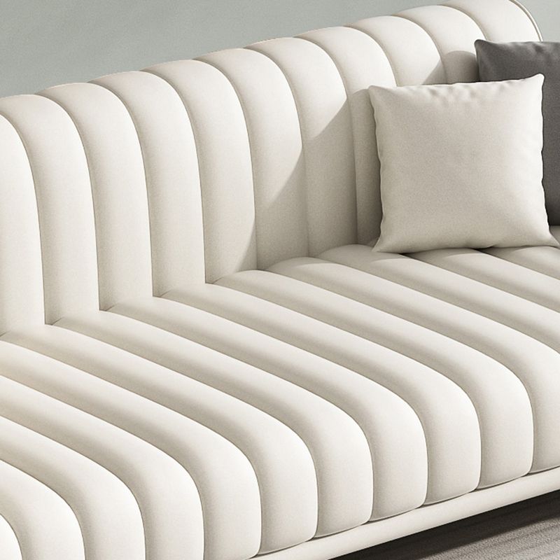 32.67"H Square Arm Water Resistant Solid Color Faux Leather Sofa with Sewn Pillow Back