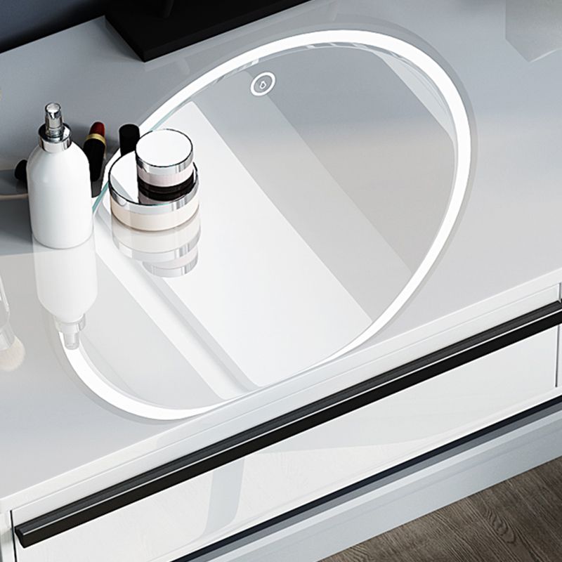 Modern Withe Vanity Wood Makeup Dressing Table Stool Set with Drawers