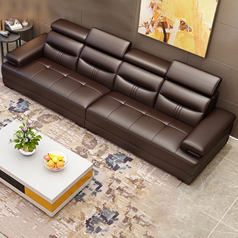 Contemporary Sectional Sofa Tufted Genuine Leather Sectionals