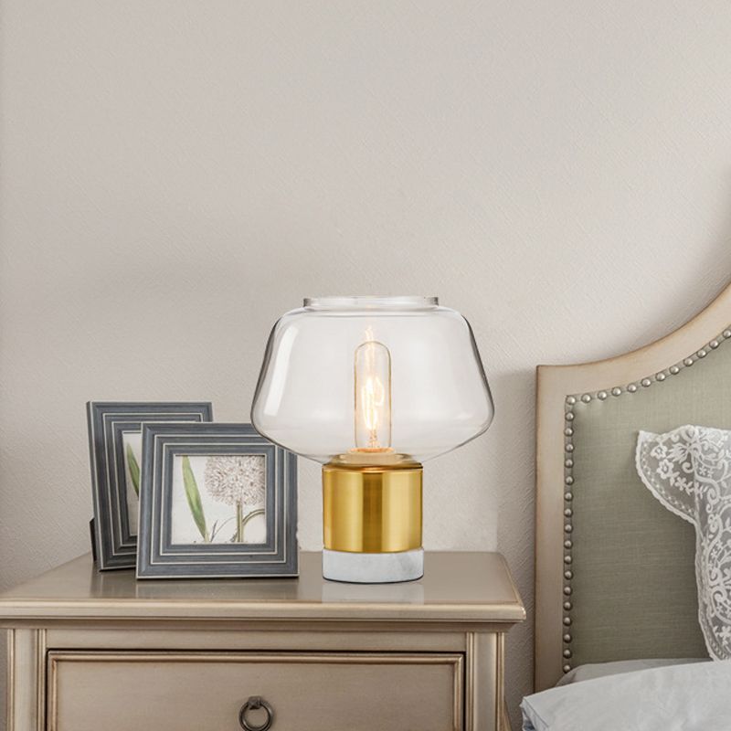 Cylindre d'or / balle / balle effilée de la lampe de nuit à un seul bulbe