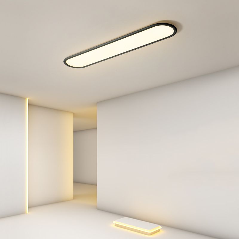Oval Shape Metal Flush Ceiling Light Modern Style 1 Light Flush Mount Lighting