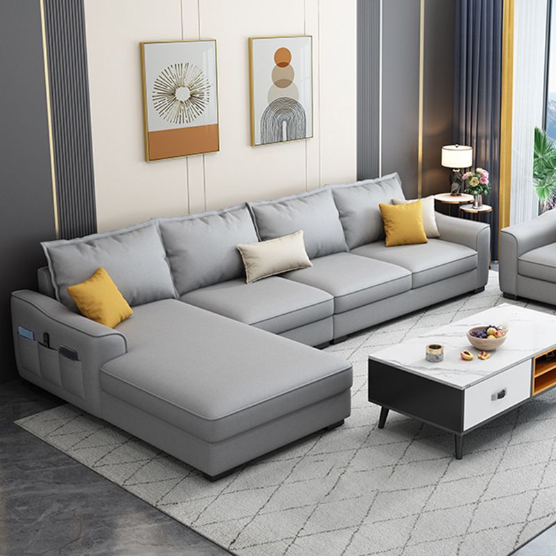 35.4"H Faux Leather Flared Arm Sofa & Chaise for Living Room