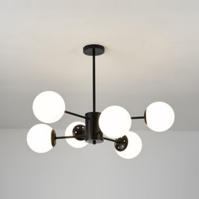 Ball Hanging Light Kit Modern Style Glass Multi Lights Chandelier Lamp