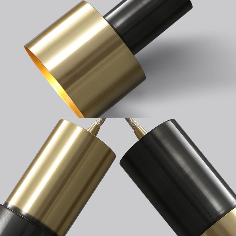 Minimalist Pendant Lighting Fixture Cylinder Hanging Ceiling Light with Metal Shade