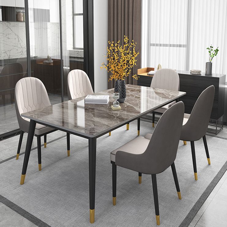 Glam Style 1/5/7 Pieces Dining Set with Stone Table Dining Furniture for Living Room