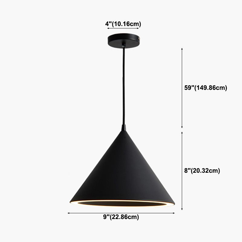Metal Cone Shade Hanging Lights Modern Macaron Style 1 Light Hanging Mount Fixture for Bedroom
