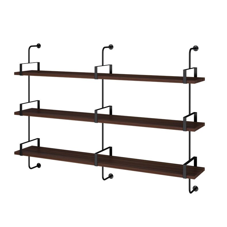 Metal Bookshelf Industrial Style Wall Mounted Bookcase for Home Office