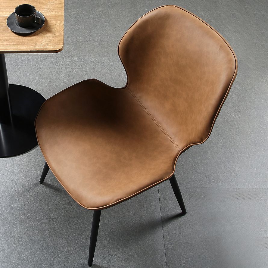 PU Leather Scandinavian Side Chair Wingback Matte Finish Dining Chair(Set of 4)