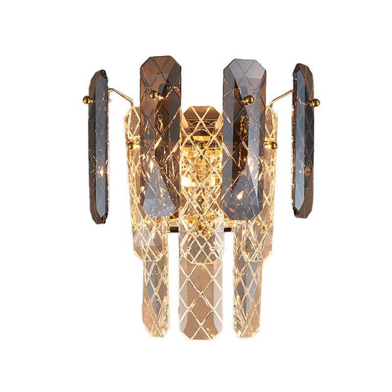 Modern Style Three-Tiered Wall Light Crystal 2 Light Sconces for Bedroom
