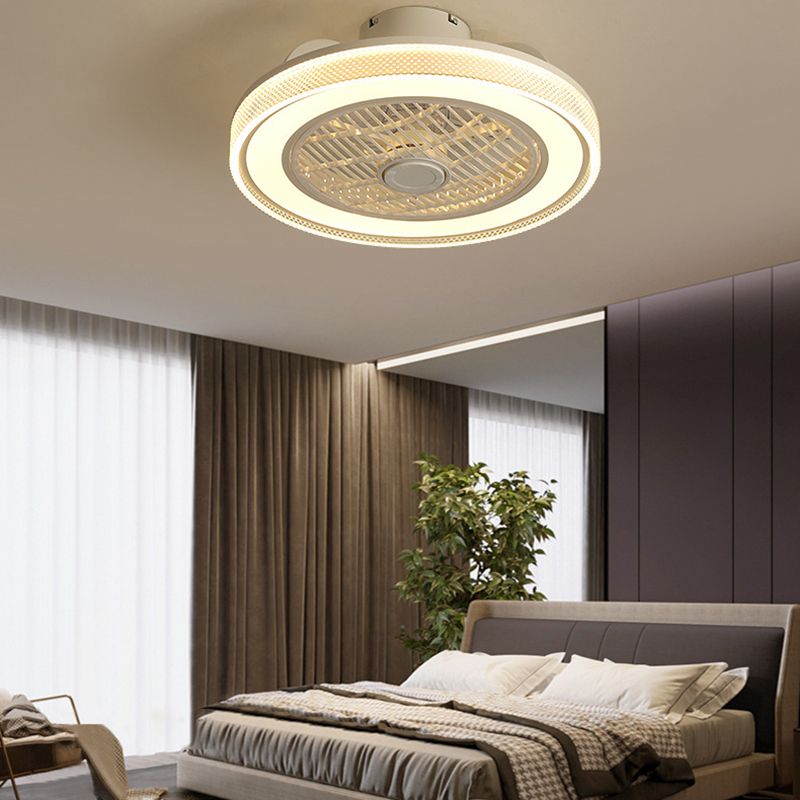 20 "runde Kasten Deckenlüftungslampe minimalistische weiße LED -Halbflush -Licht für Schlafzimmer