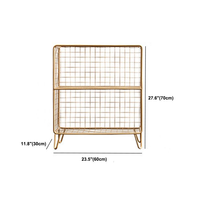 Steel Bookcase with Shelves 12" W Gold Closed Back Bookcase for Living Room