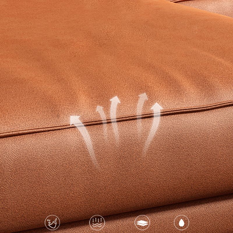 Light-grey Pillowed Back Cushions Contemporary Removable Cushions Sofa