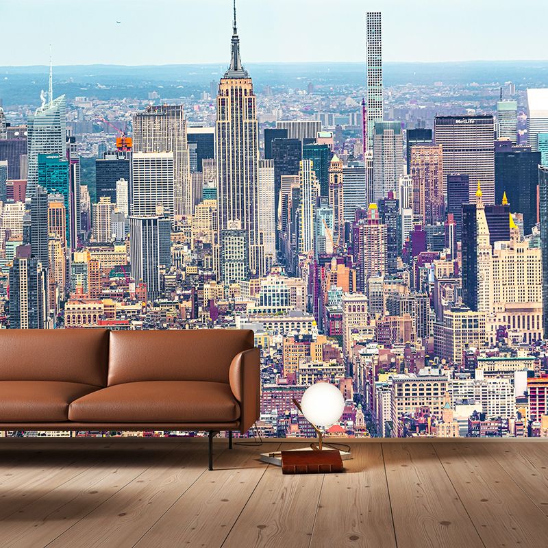 Papier peint Mural paysage urbain de New York, couleur douce, résistant à l'humidité, décoration murale pour chambre