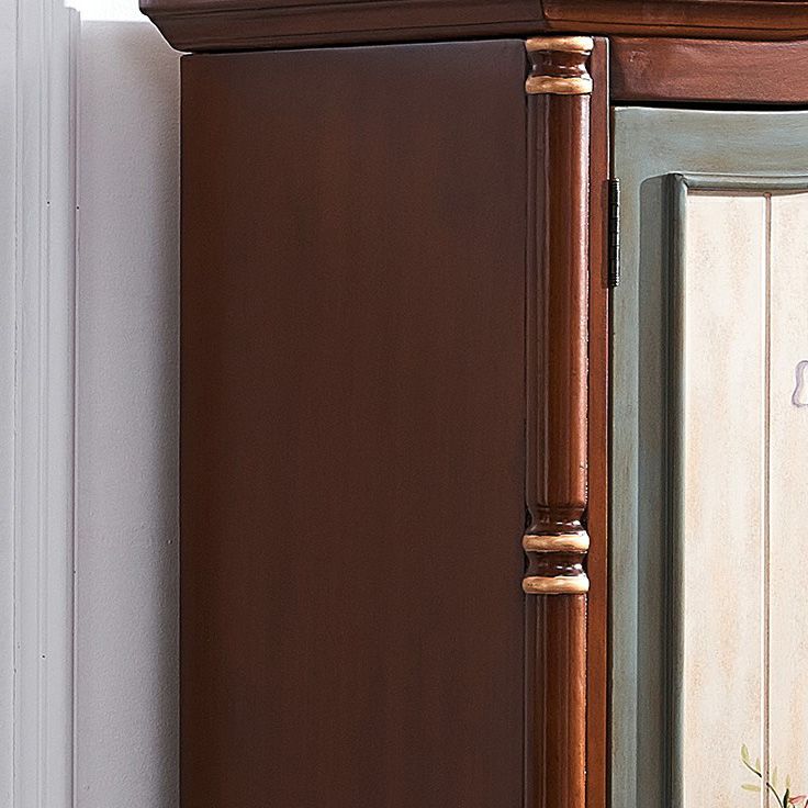 Coastal Wardrobe with Hinged Doors Matte Finish Wood Cabinet for Home