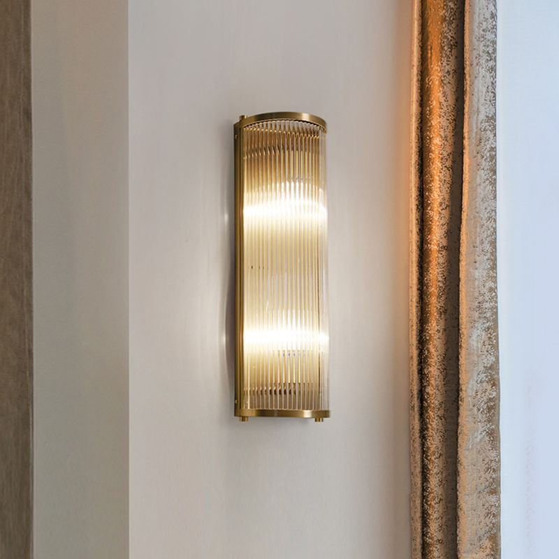 Iluminación de pared de medio cilindro de vidrio estilo de pared de múltiples luces de estilo moderno en oro
