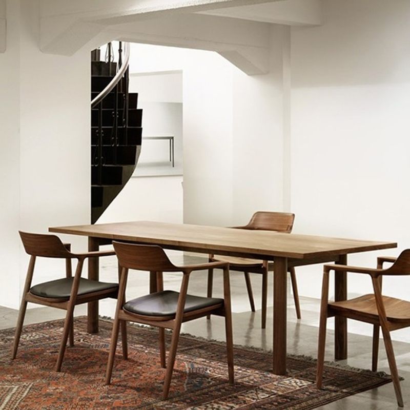 Medieval Modern Solid Wood Table Rectangular Wood Table with 4 Legs