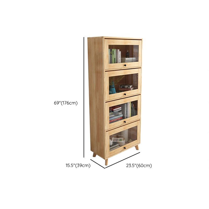 Scandinavian Closed Back Book Shelf Standard Wooden Bookcase