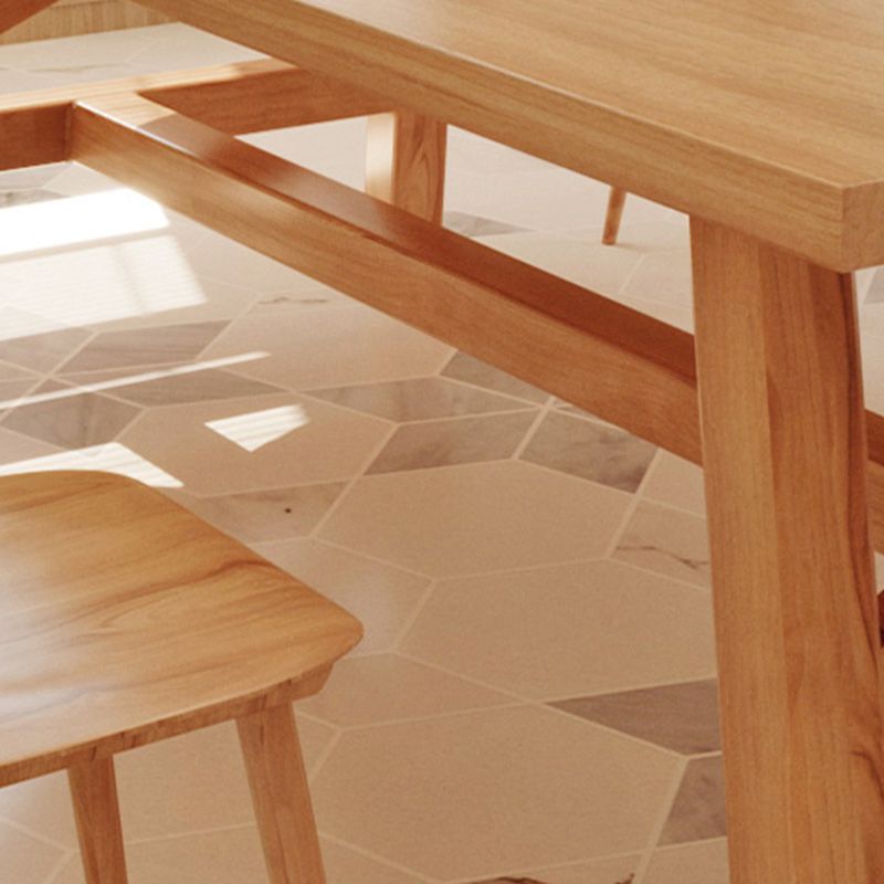 Modern 1/2/7 Pieces Dining Set Rectangle Pine Wood Dining Table for Dining Room